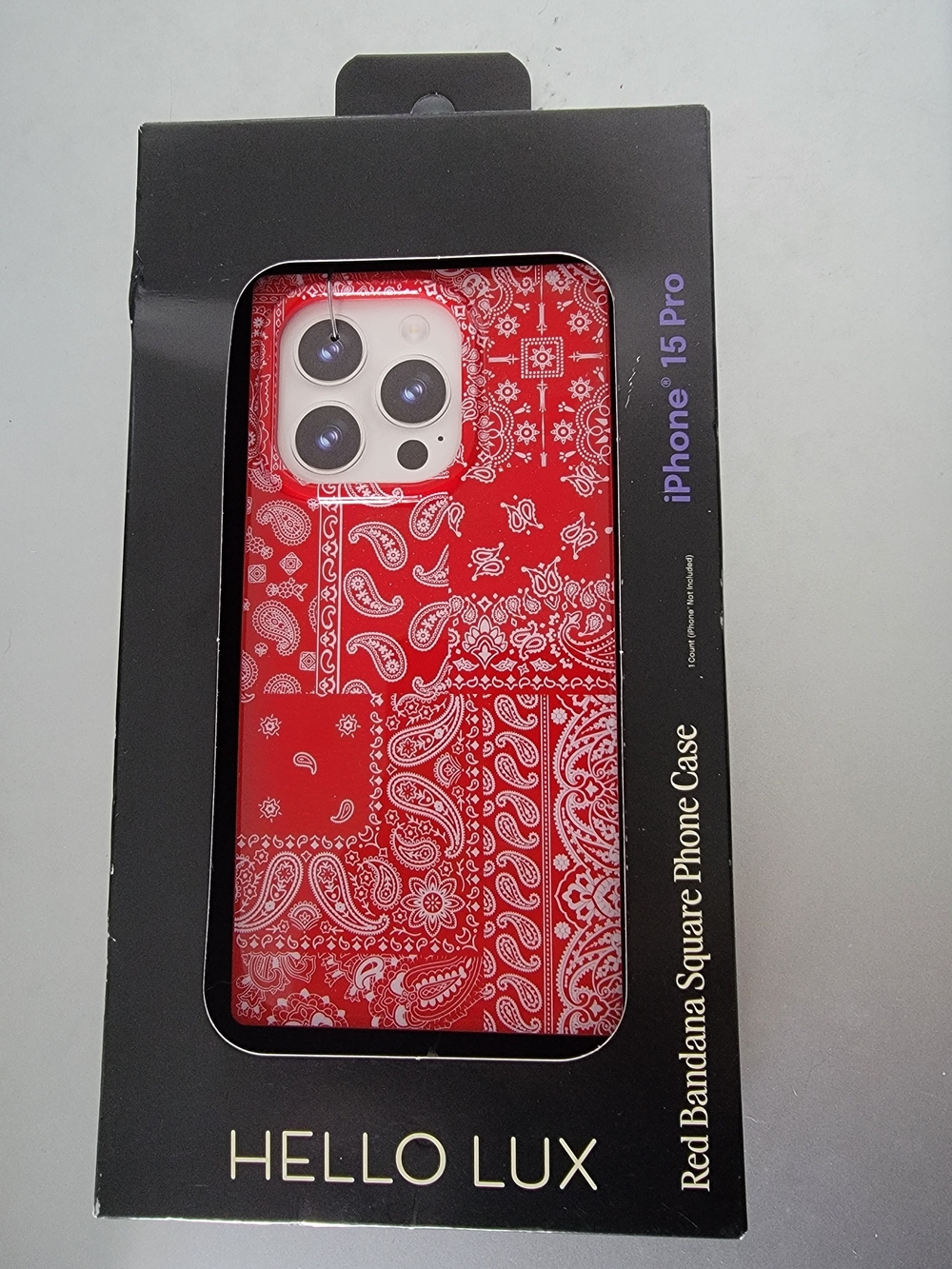 GEMS Hello Lux Red Bandana Square iPhone Case - 15 Pro